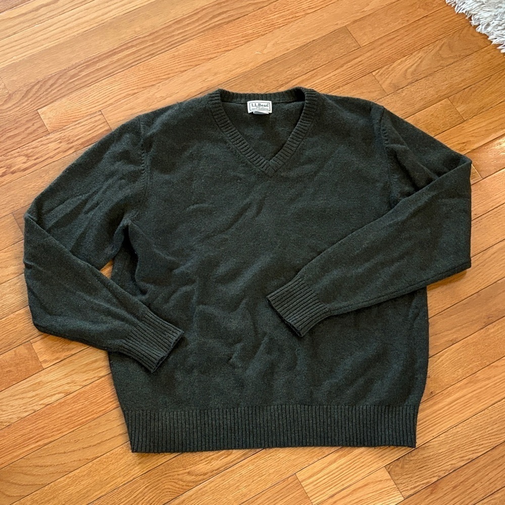 Lands' End Dark Gray V-Neck Sweater